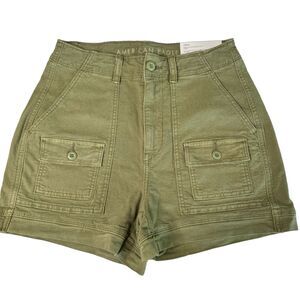 American Eagle Hi Highest Rise 90's Boyfriend Shorts Size 2 Olive Green NEW